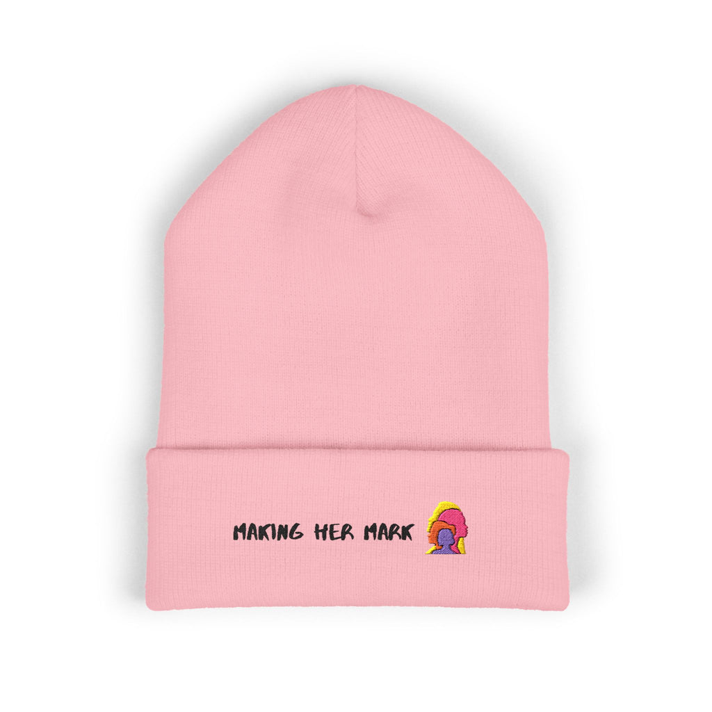 Making Her Mark Beanie (White and Pink)